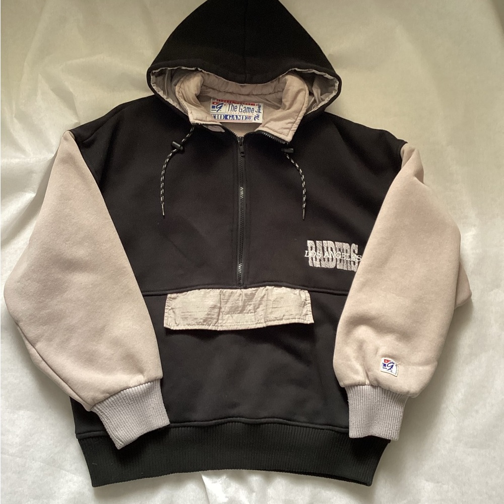 Vintage Los Angeles Raiders Half-Zip Hoodie Jacket, Size L-XL